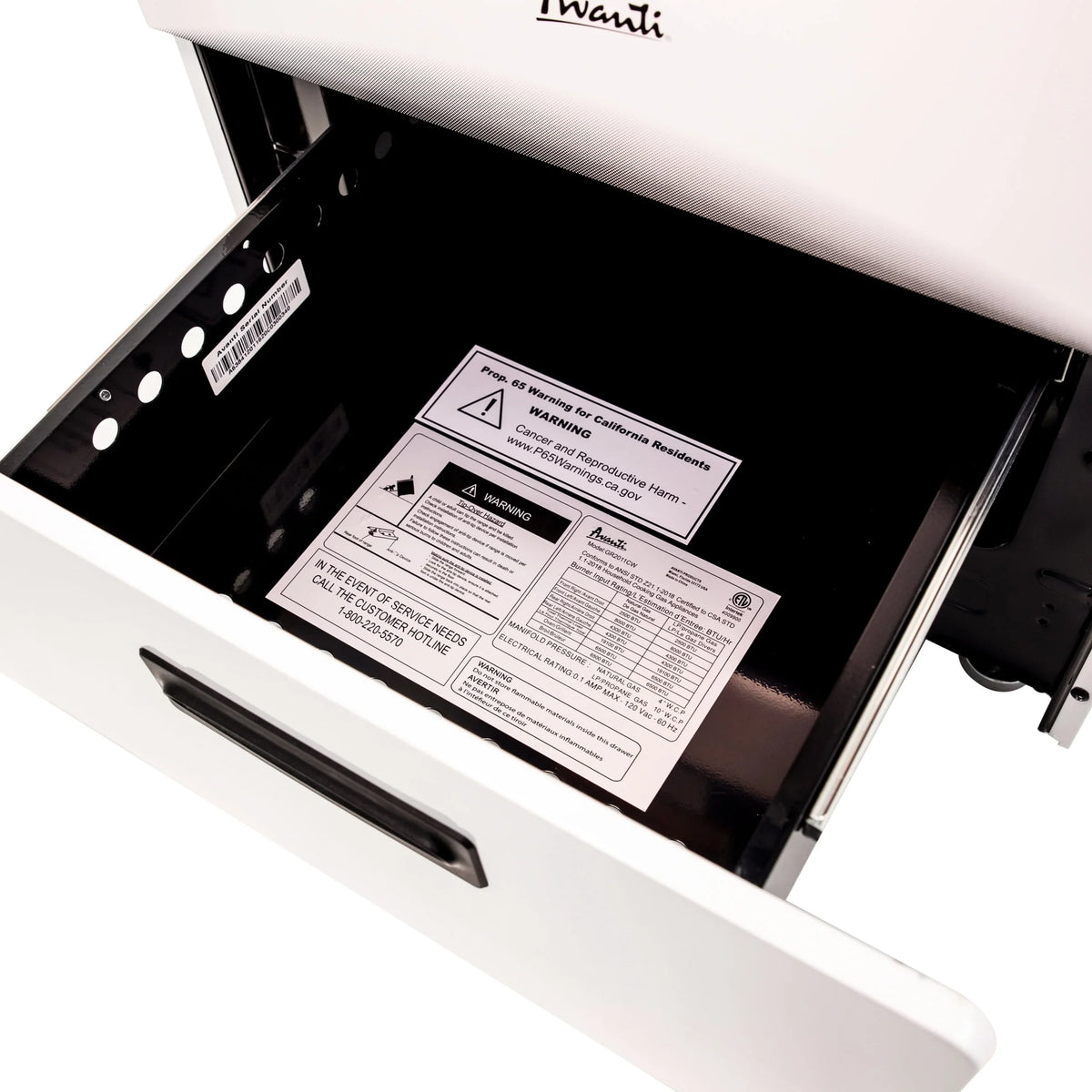 Avanti 20 Compact Gas Range Oven, in White (GR2011CW)