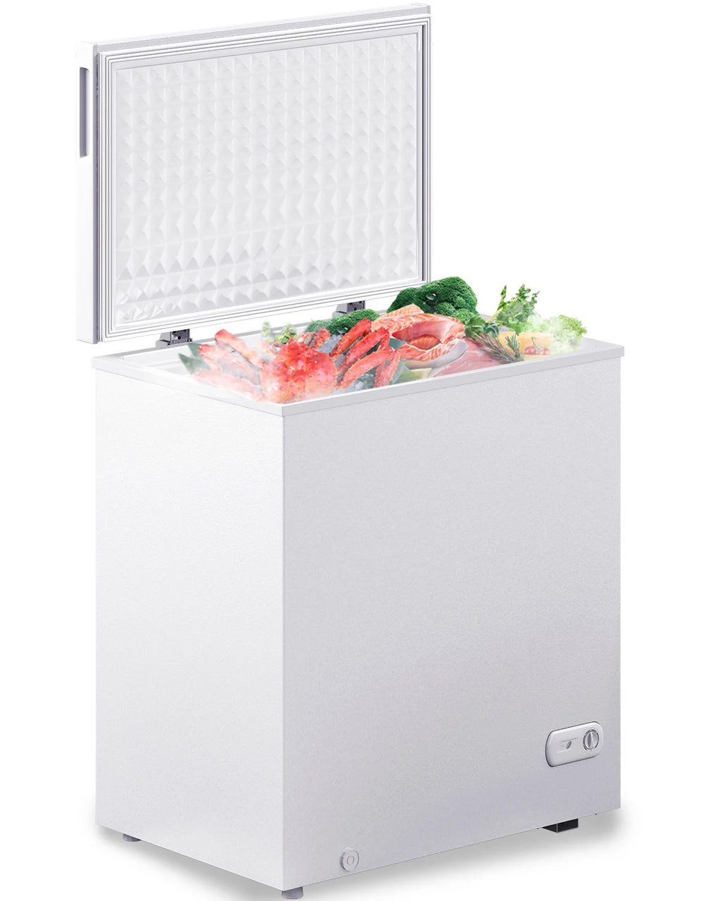 Muhub 10.0 cu ft Chest Freezer, Deep Freezer with Removable Baskets, Adjustable Temperature, White