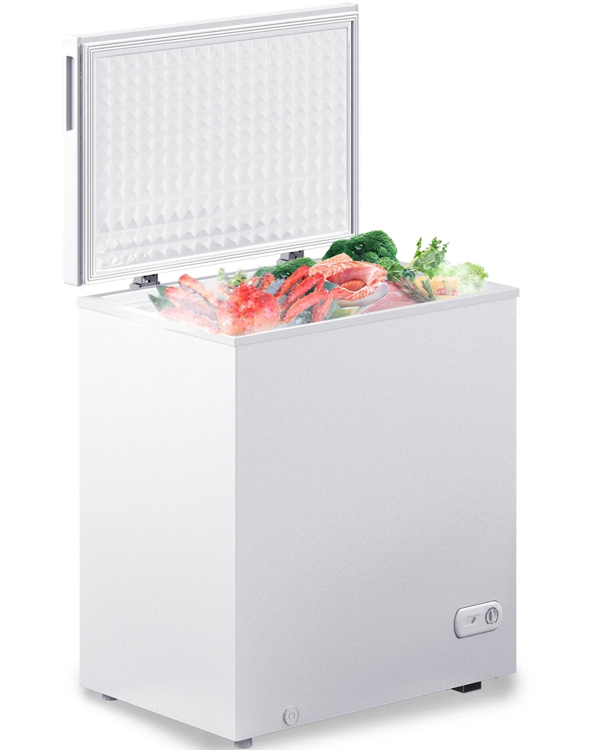 Muhub 10.0 cu ft Chest Freezer, Deep Freezer with Removable Baskets, Adjustable Temperature, White