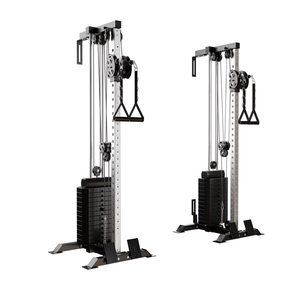 Mikolo Cable Crossover Machine Home Gym, Wall Mount Cable Station with 200 lb Weight Stack, Lat Pull Down Machine with 27 Positions Dual Pulley System
