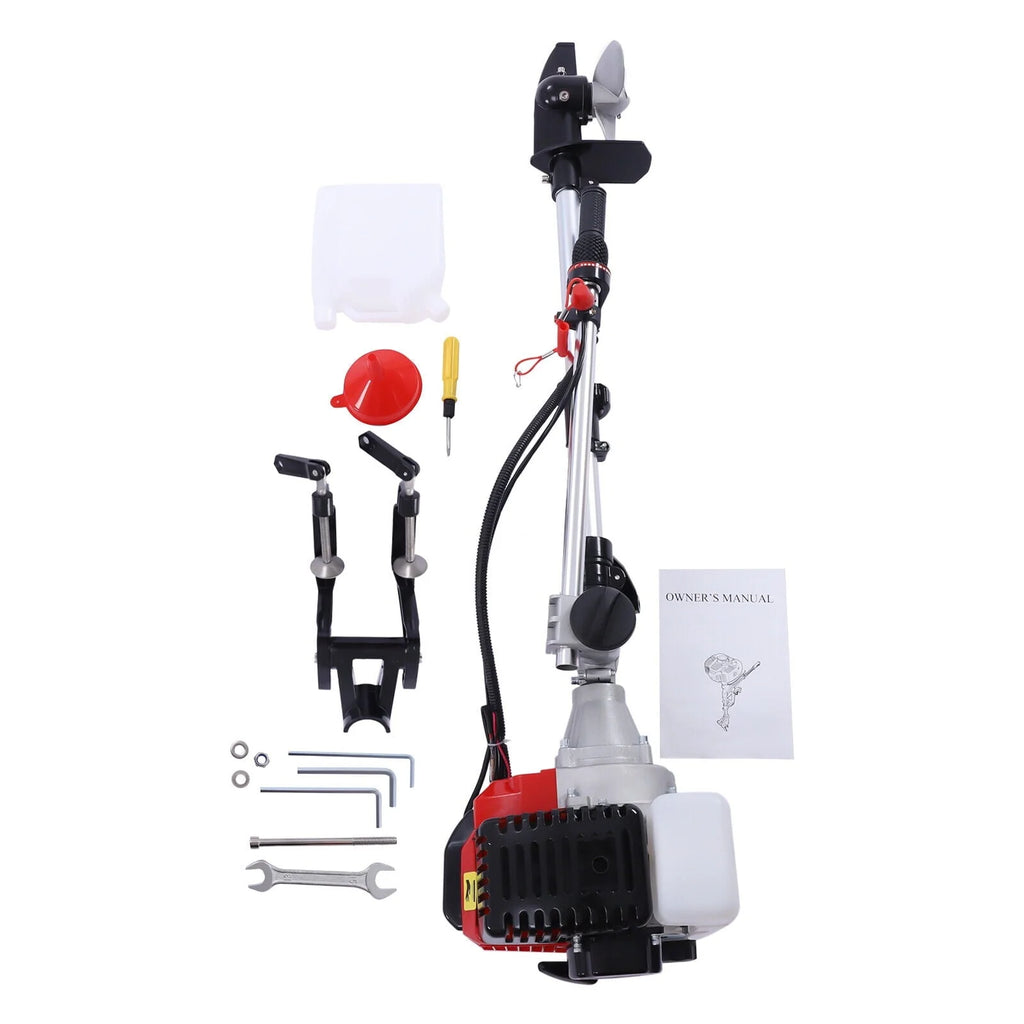 Oukaning 52CC 2.3HP 2stroke Outboard Motor Boat Engine W/ Air Cooling System 8500r/Min for Inflatable Boats, Rubber Boats, Fishing Boats