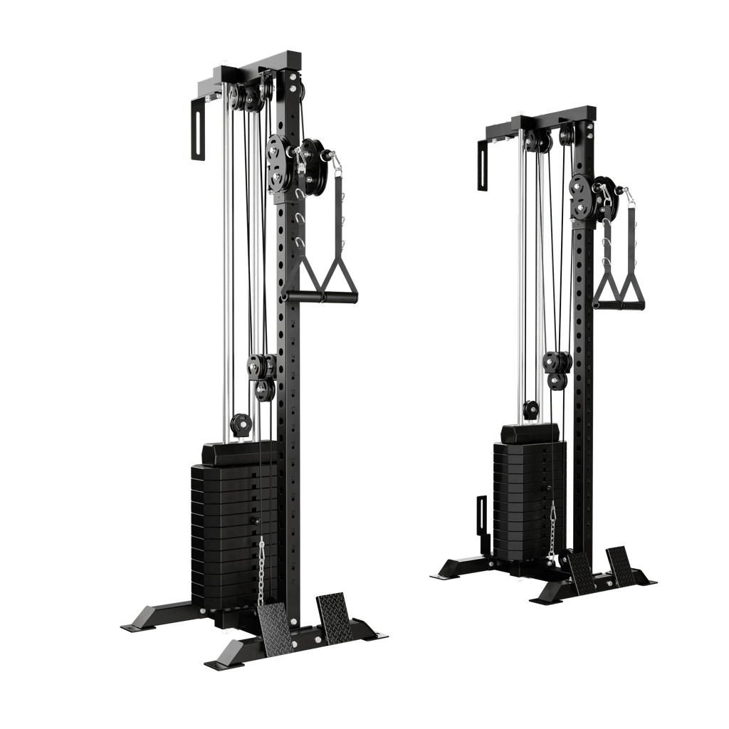 Mikolo Cable Crossover Machine Home Gym, Wall Mount Cable Station with 200 lb Weight Stack, Lat Pull Down Machine with 27 Positions Dual Pulley System