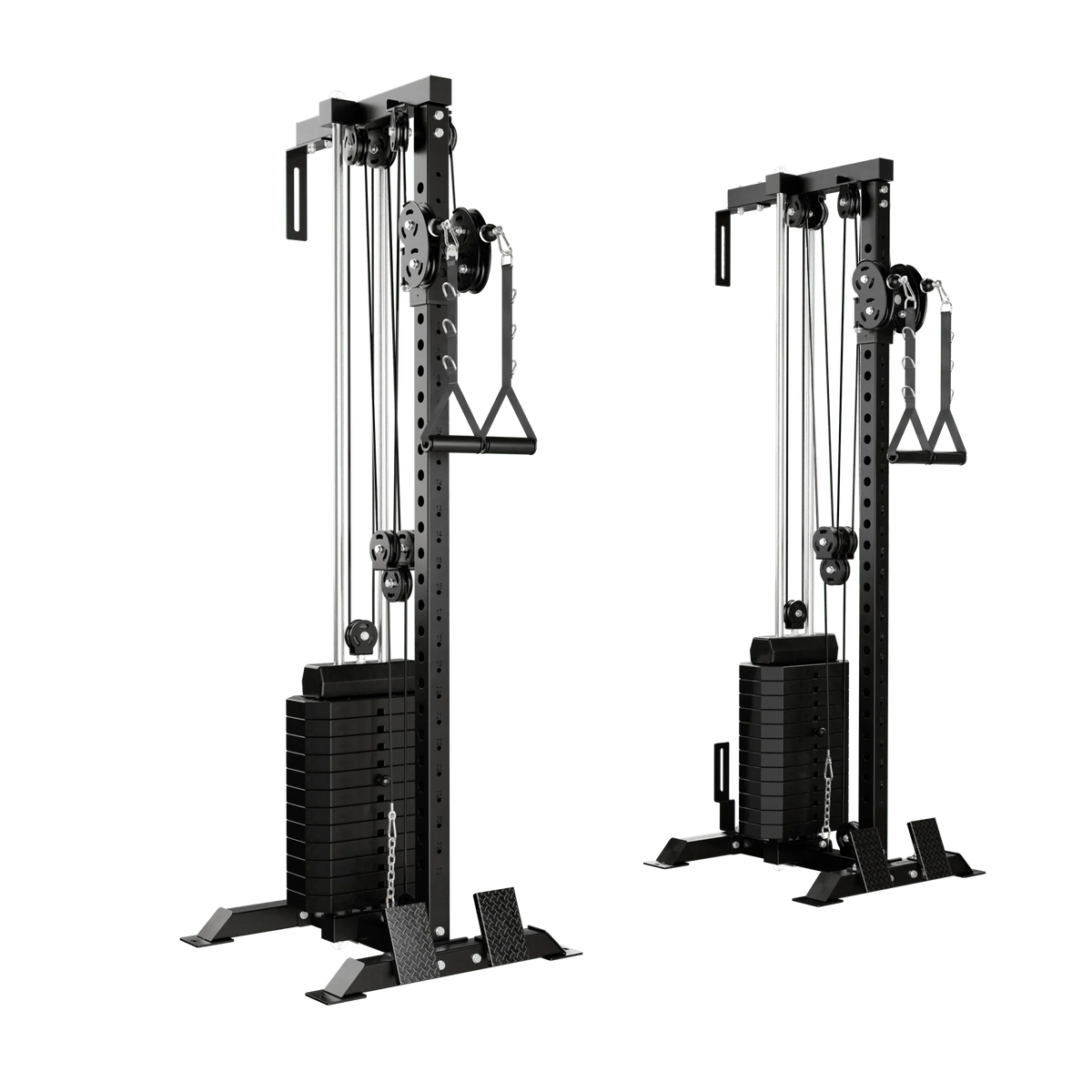 Mikolo Cable Crossover Machine Home Gym, Wall Mount Cable Station with 200 lb Weight Stack, Lat Pull Down Machine with 27 Positions Dual Pulley System