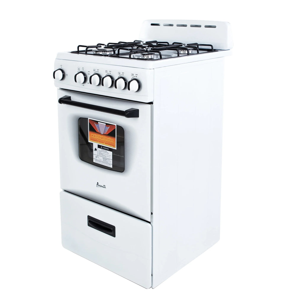 Avanti 20 Compact Gas Range Oven, in White (GR2011CW)