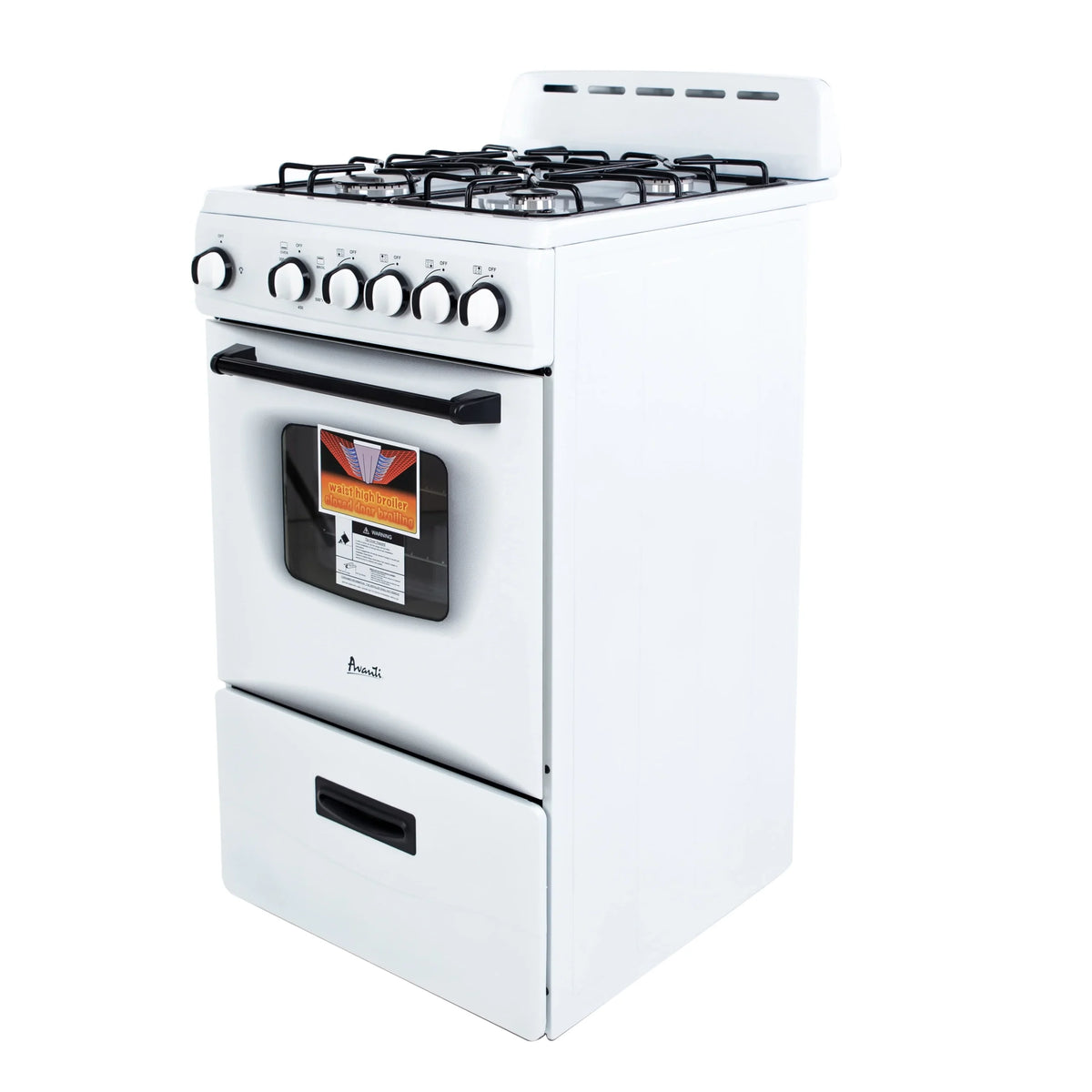 Avanti 20 Compact Gas Range Oven, in White (GR2011CW)