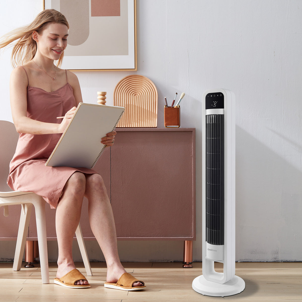 Omnibreeze Tower Fan with Internal Oscillation and Wi - Fi