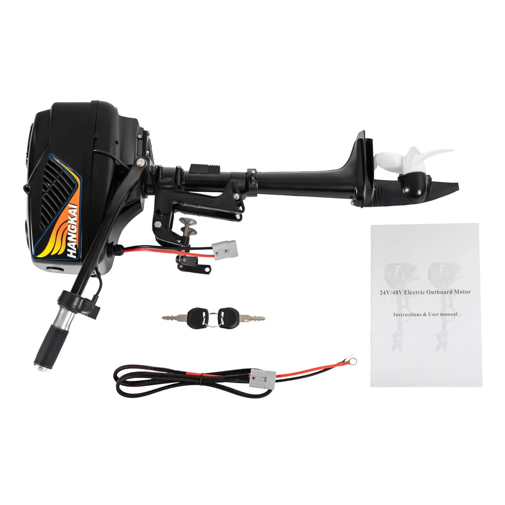 Oukaning 48V 5 HP 1200W Electric Outboard Motor Fishing Boat Trolling Engine Short Shaft